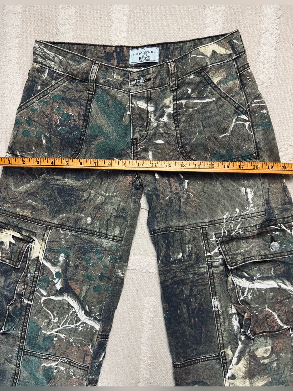 REVICE Denim Amelia Pant Oakland Cargo Pants Low Rise Revice Camo Pants Size 25 - Picture 11 of 15